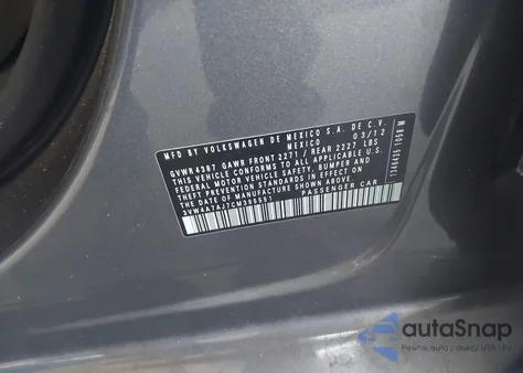 2012 Volkswagen Jetta Gli Autobahn from USA, damaged, VIN 3VW4A7AJ7CM395551
